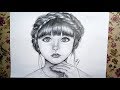 drawing a girl face with cute haircut, teens || draw portrait step by step