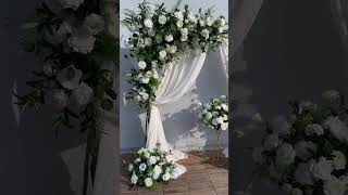 White Rose Orchid Eucalyptus Wedding Floral Event Arch Decor  Corner Flowers#floraldesign#diy#flower