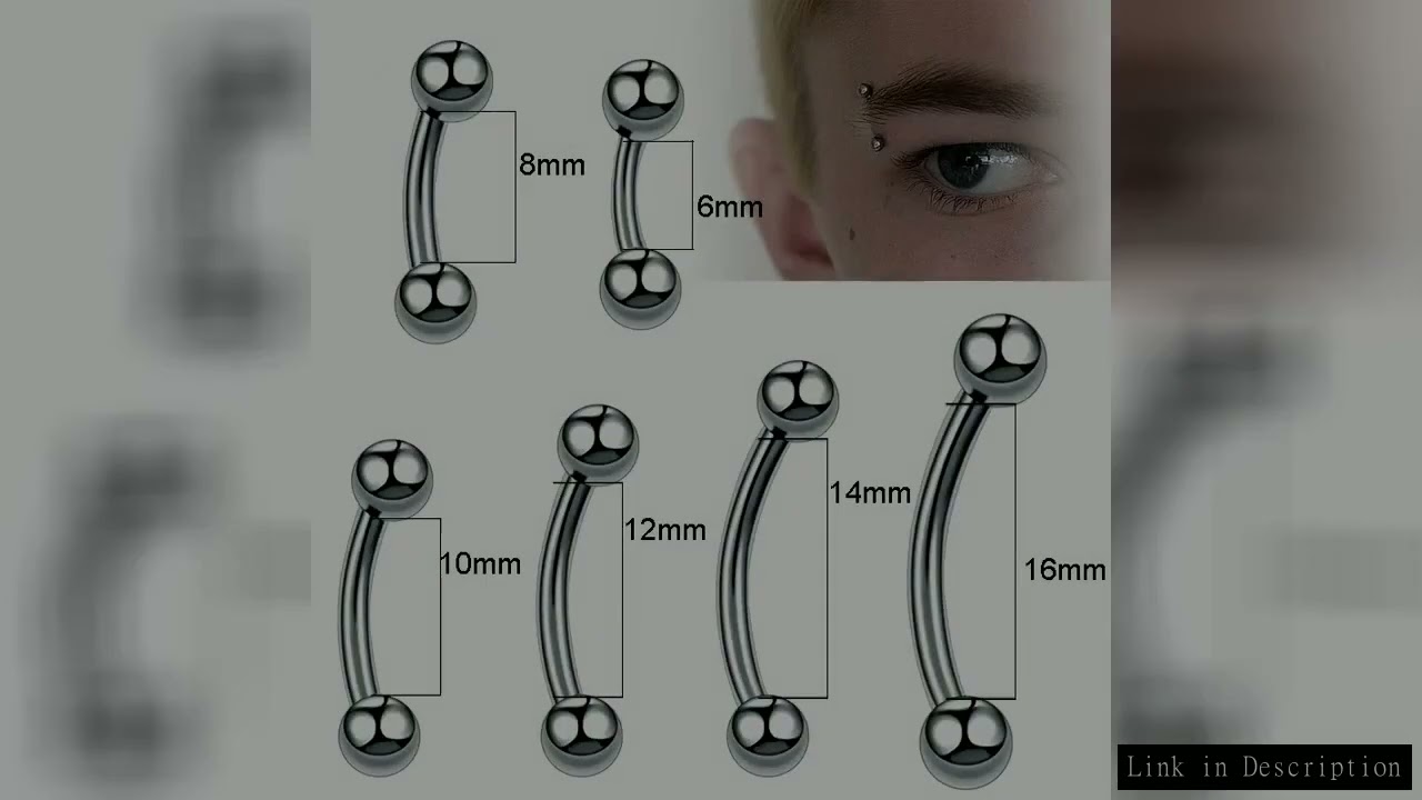 10Pcs/lot Titanium Eyebrow Piercings Banana Earring External Thread 16G Curved Barbell Tragus Ear Ca