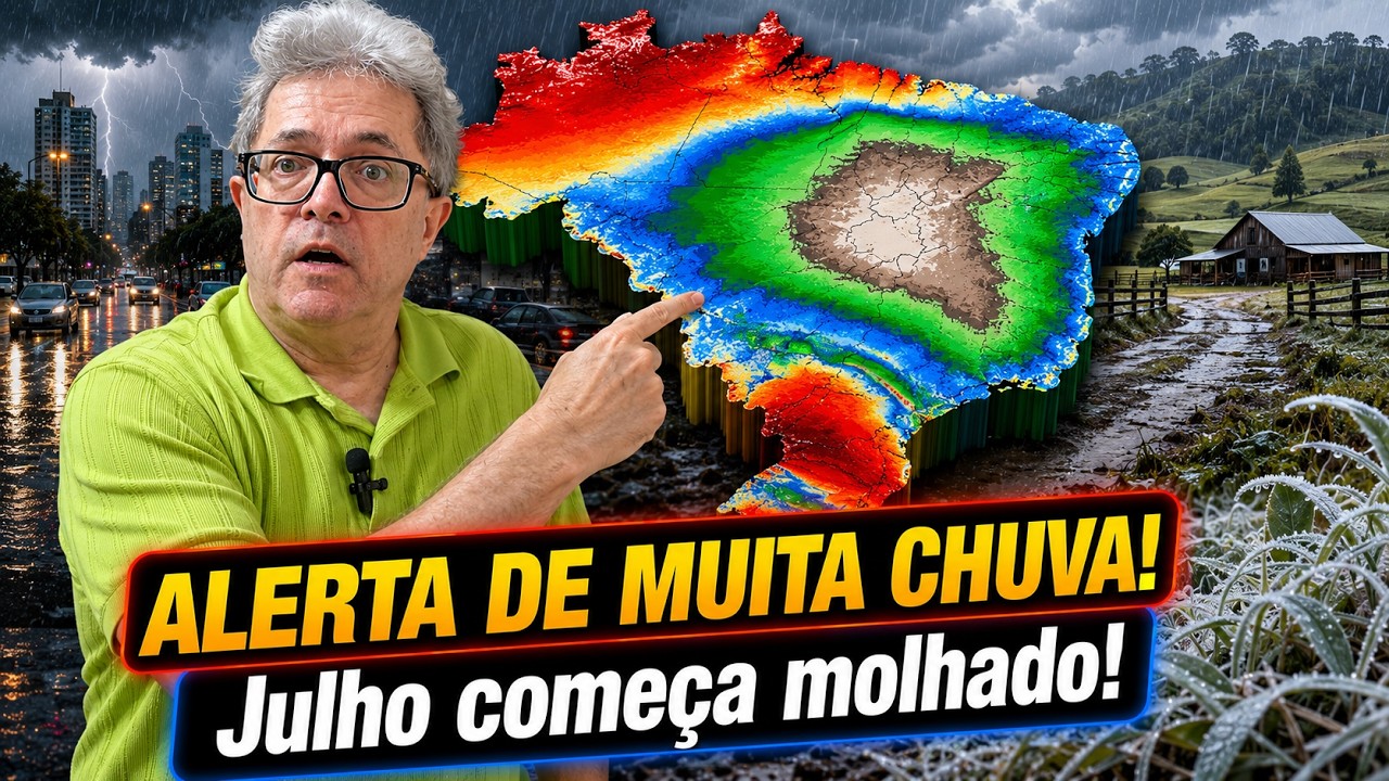 Previsão dos próximos 15 dias traz alerta para chuva intensa e nova onda de frio
