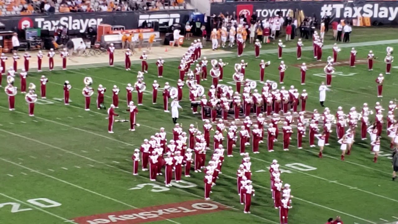 The Indiana University Marching Hundred band perform a halftime show