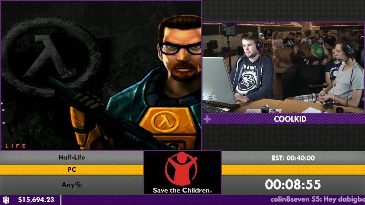 Half-Life 'Hard' SPEED RUN (0:39:25) [PC] Live by Coolkid #AGDQ 2014 