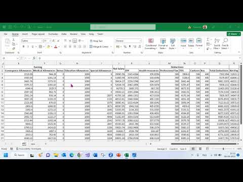 salary sheet in excel  D.A , HRA, TA, PF, ESI, GROSS SALARY  MS Excel