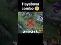 Hayabusa combo tutorial | unknown 🔥 | mobile legends | Hayabusa #mobilelegend #shorts #hayabusa