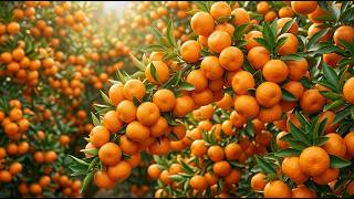 Thousands of Giant Unshu Mikan Mandarins on One Tree 🍊 | Amazing Harvest of Huge Juicy Citrus Fruits
