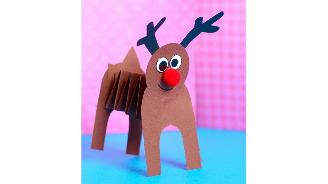 Accordion Reindeer Paper Craft 4kids Chanel YouTube