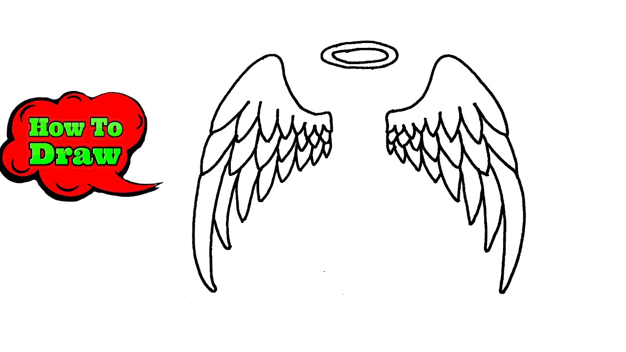 how to draw angel wings step by step