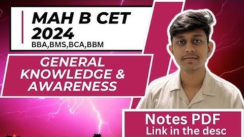 General Knowledge and Awareness | MAH B CET 2024 | BBA BMS BBM BCA
