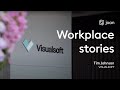 Joan featuring Tim Johnson, CSO at Visualsoft in a series of Workplace Stories