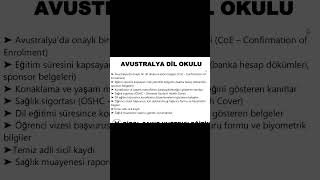 AVUSTRALYA DİL OKULU KURSU VİZESİ