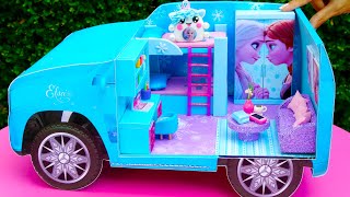 DIY Miniature Cardboard House Car Style Frozen Elsa
