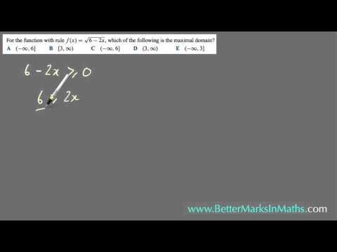 How To Find Maximal Domain Of Square Root Function -- VCE Maths Methods