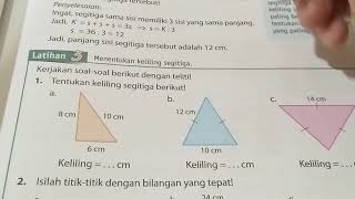 Latihan 3 nomor 1 halaman 87 - Keliling segitiga