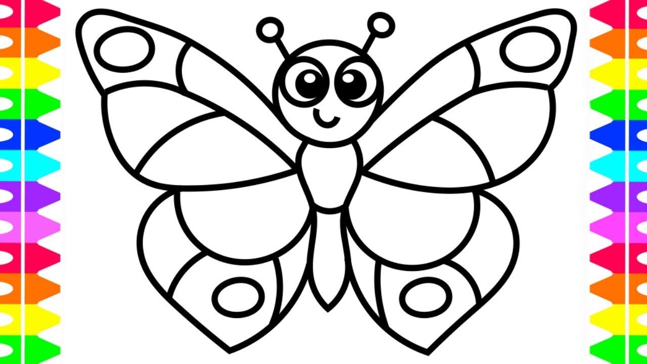 LEARN HOW TO DRAW A BUTTERFLY EASY| COLORING PAGES FOR KIDS| TODDLERS