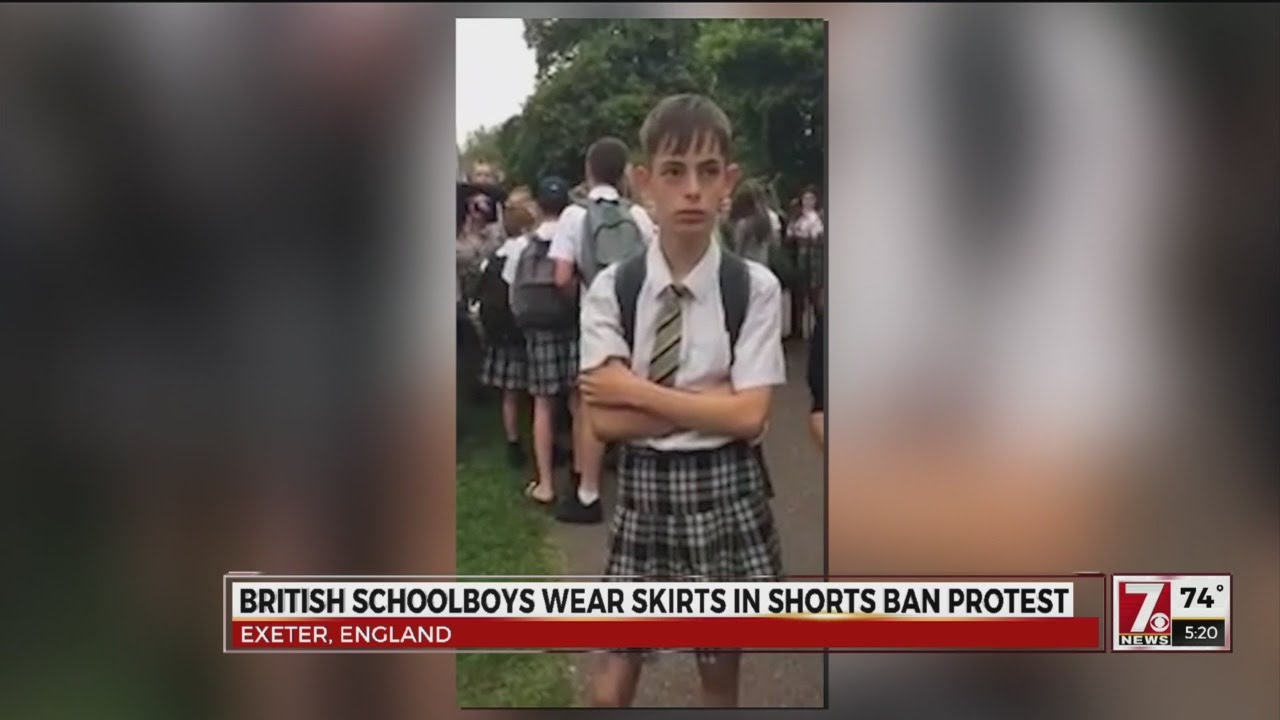 Schoolboys wear skirts in protest