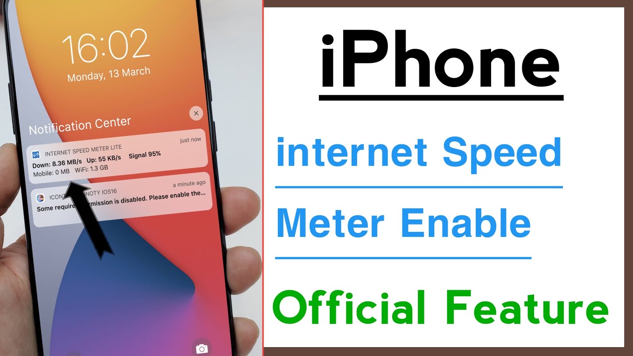 How To Enable Official internet Speed Meter in iPhone - YouTube