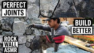 Rock Wall building. Pure construction ASMR edition (no talking)