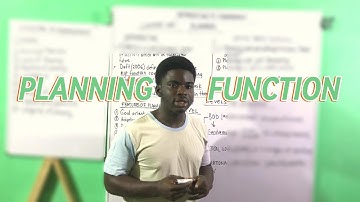 Planning Function - Introduction to Management