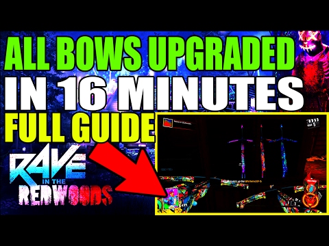 UPGRADE ALL BOWS IN 16 MINUTES - RAVE IN THE REDWOODS "UPGRADE CROSSBOW" FASTEST STATEGY