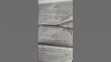 Creating  An Inclusive  School  paper B.Ed. 2nd Year (C.R.S.U. 2023) # Exam.Com  (Like & subscribe)