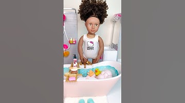 Our Generation Doll Bathroom Routine In Pink Towel #shorts #ourgenerationdolls #dolls