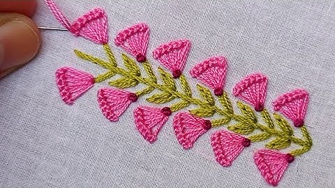 Prachtige eenvoudige BorderLine-steek voor beginners | Handborduurontwerp | Randborduurwerk