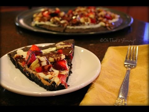 Brownie Dessert Pizza with Bananas & Strawberries