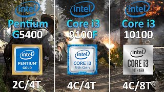 Pentium G5400 vs Core i3-9100F vs Core i3-10100 - Test in in 10 Games 1080p 1440p