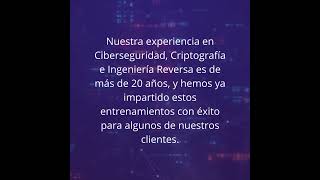 Trainings In Bigdata, Machine Learning, Criptography, Reversing And Security At Marzan Consulting