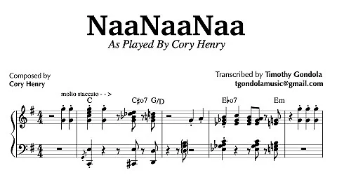 Cory Henry| NaaNaaNaa Piano Transcription