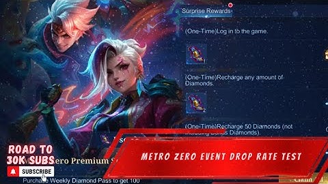 DROP RATE PHASE 1!! HOW TO GET "FREE" METRO ZERO SKIN IN METRO ZERO RECHARGE EVENT | MLBB