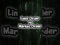 Limit vs Market order #trading #stockmarket #tradingforbeginners