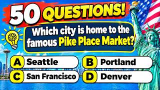 🇺🇸 50 USA Quiz Questions You Should Know! | Can You Score 50/50