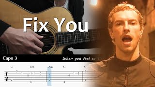 PDF Sample Fix You - Coldplay Fingerstyle Guitar guitar tab & chords by Yuta Ueno.