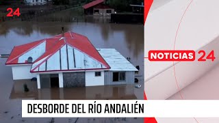 Desborde río Andalién: al menos 5 casas inundadas y 45 personas evacuadas en Santa Rita | 24 Horas