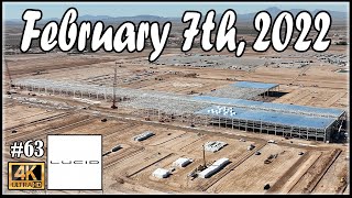 Lucid Motors Factory Construction Site February 7th, 2022 | Drone Footage of 11:00 AM