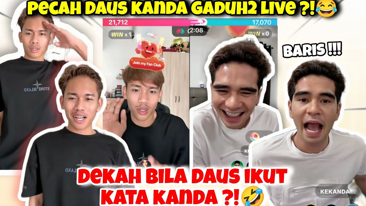 Dekah Daus Kanda Gaduh2 Llve ?! Pecah Bila Daus Kawad Ikut Kata Kanda ?!