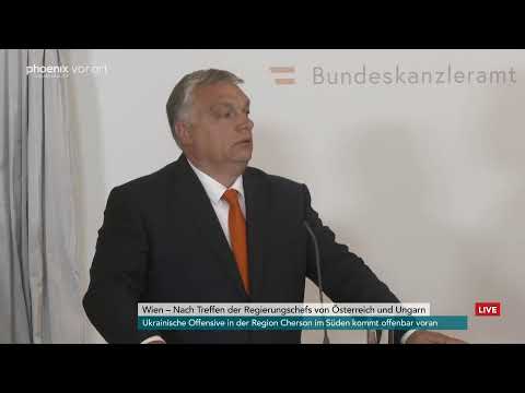 Pressekonferenz von Österreichs Kanzler Nehammer mit dem ungarischen Ministerpräsidenten Orbán - Pressekonferenz von Österreichs Kanzler Nehammer mit dem ungarischen Ministerpräsidenten Orbán