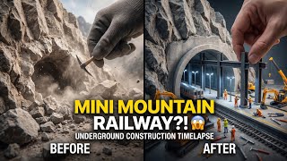 Tiny Mountain Railway Station Build | #Timelapse #TinyBuilders #AIVideo #SatisfyingConstruction