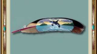 Paintings on feathers