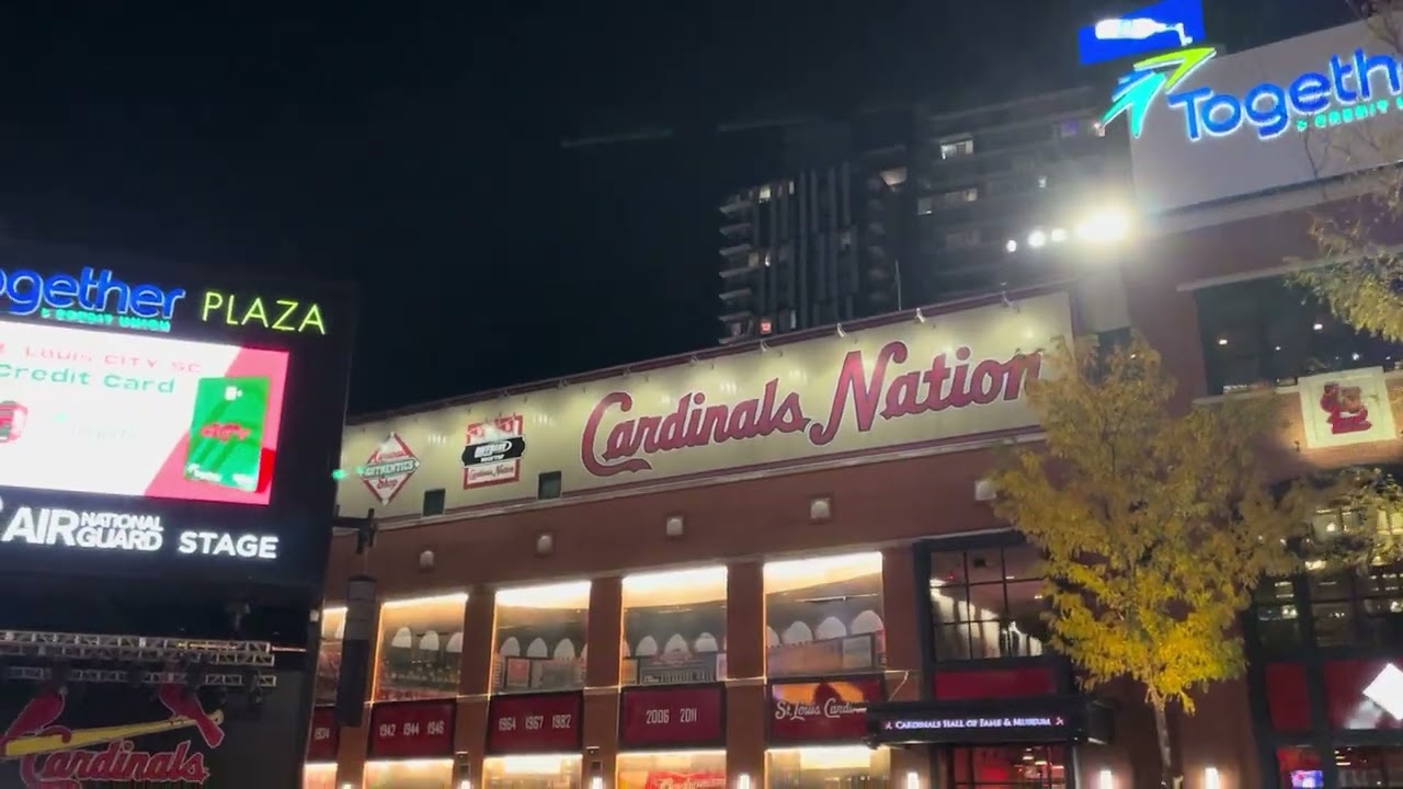 Busch Stadium plaza: home of the Cardinals Nation! MLB playoffs!