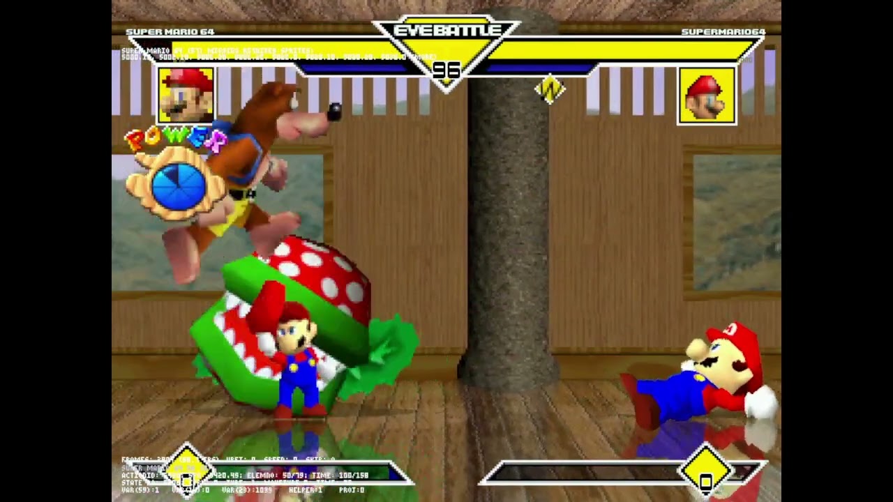 WinMUGEN - Super Mario 64 (dokkano sub) vs Super Mario 64 (Hanyou) (vid posted during IA hack)