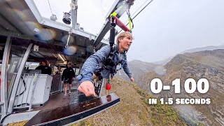 World’s First Human Catapult - 100km/h in 1.5 Seconds POV (AJ Hackett Nevis)