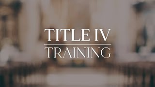 2022 Title IV Training