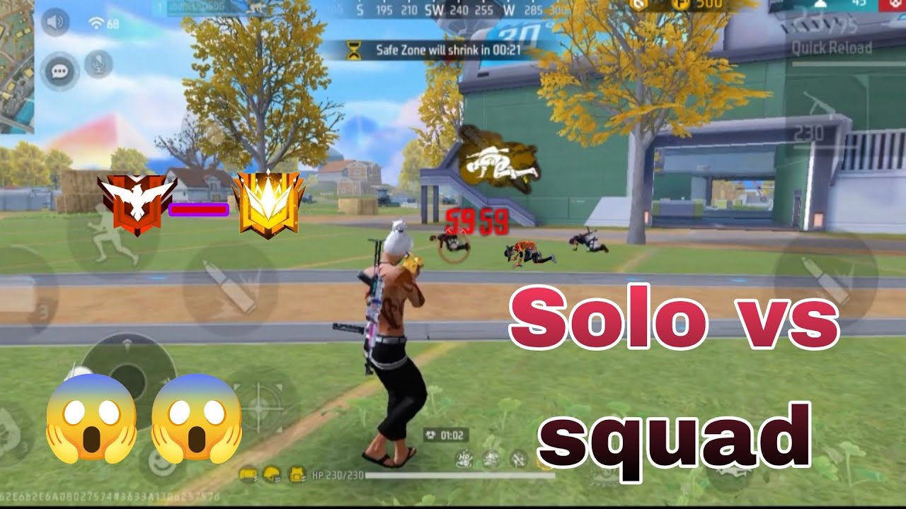 Solo vs squad rank push gameplay free fire Solo vs squad garena free ...
