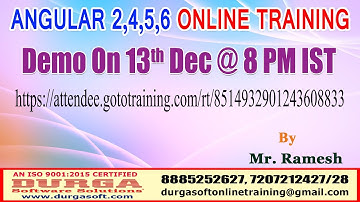 Angular 2, 4, 5 & 6 Online Training in DURGASOFT