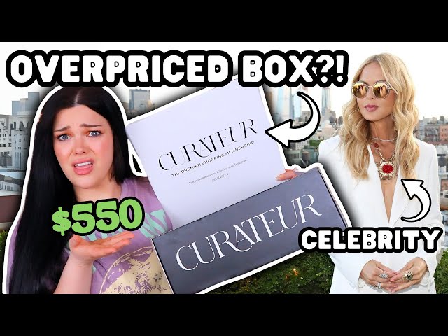 OVERPRICED CELEBRITY SUBSCRIPTION BOX?! | $550 Worth of Items!? | Curateur Unboxing class=