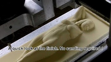 CNC Step High Z-S Series CNC Machine doing high speed 3D milling in F16 resin. Model of sexy girl