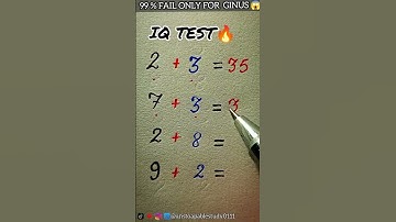 IQ TEST 🔥 ONLY FOR GINUS 😱 #unstoapablestudy0111 #maths #mathstricks #iqtest #iqtestonline