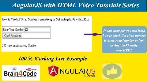 How to Check if given number is Armstrong Number or Not in AngularJS with HTML | Hindi | AngularJS